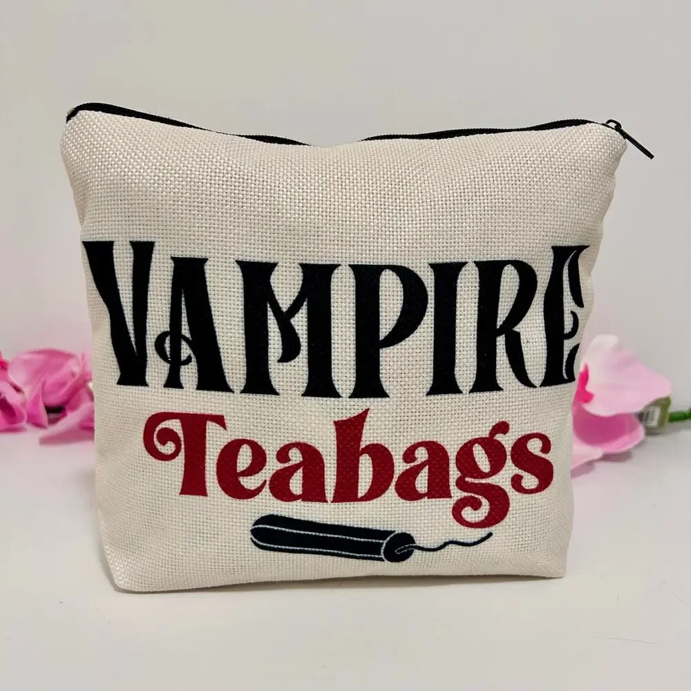 Vampire Teabags Cosmetic Bag Large Capacity Makeup Pouch